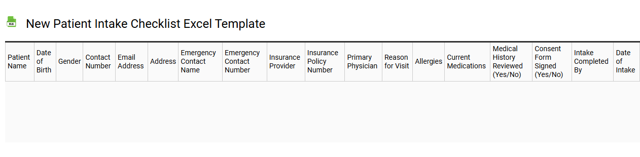 New patient intake checklist Excel template