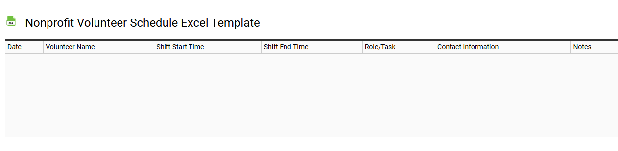 Nonprofit volunteer schedule Excel template