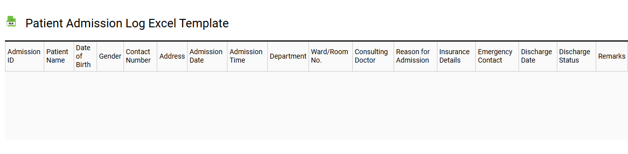 Patient admission log Excel template