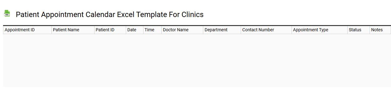 Patient appointment calendar Excel template for clinics