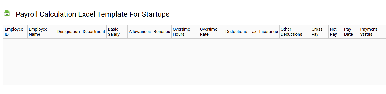 Payroll calculation Excel template for startups