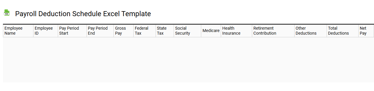 Payroll deduction schedule Excel template