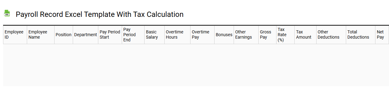 Payroll record Excel template with tax calculation