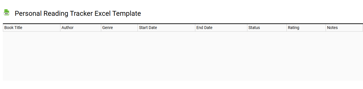 Personal reading tracker Excel template