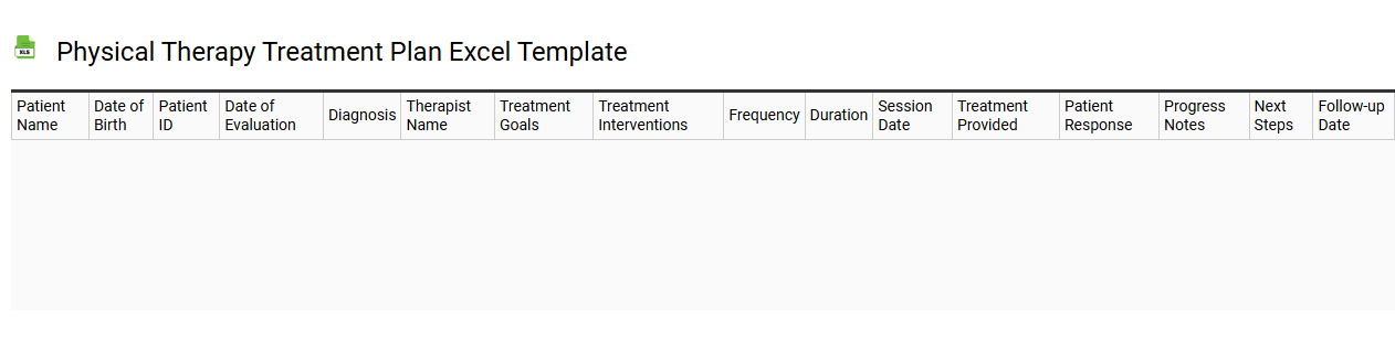 Physical therapy treatment plan Excel template