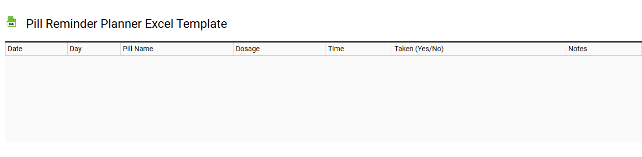 Pill reminder planner Excel template