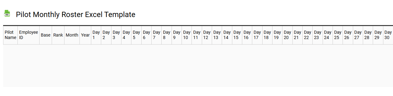 Pilot monthly roster Excel template