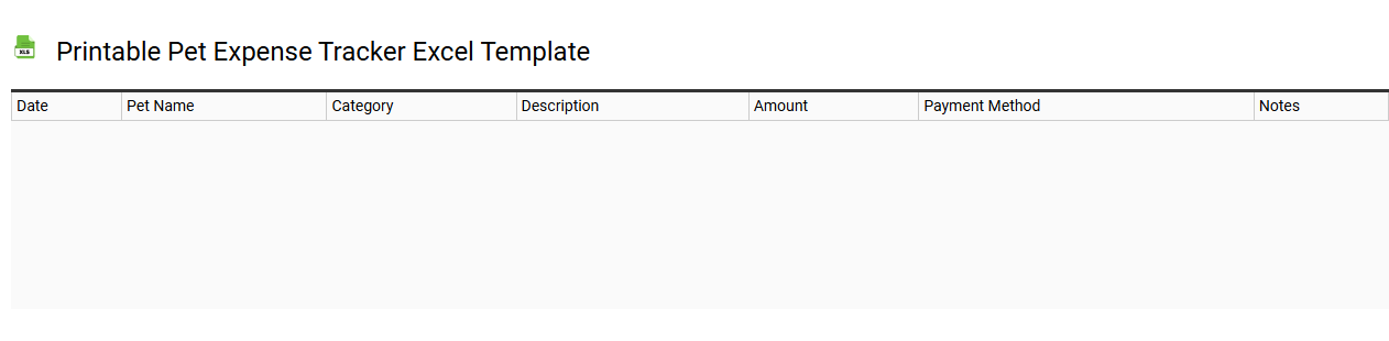 Printable pet expense tracker Excel template