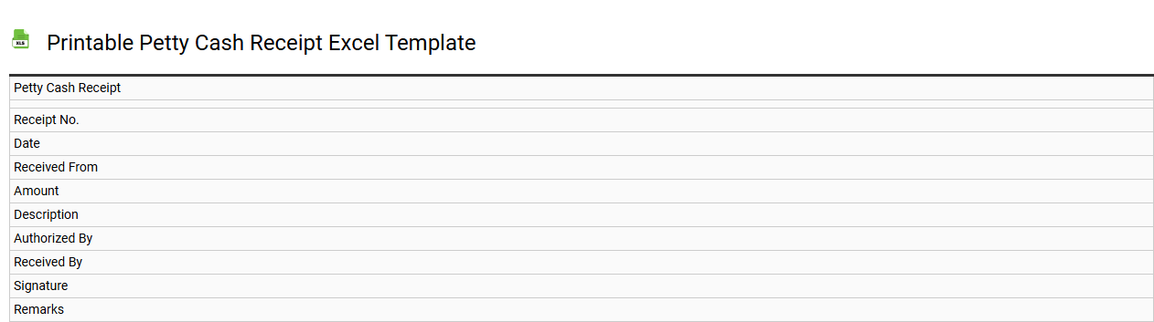 Printable petty cash receipt Excel template