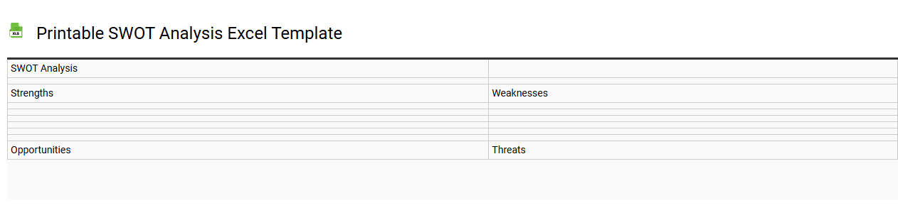 Printable SWOT analysis Excel template