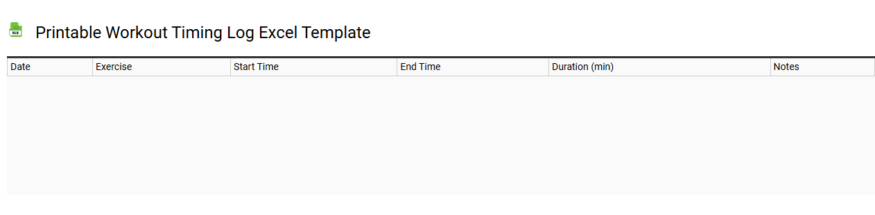 Printable workout timing log Excel template