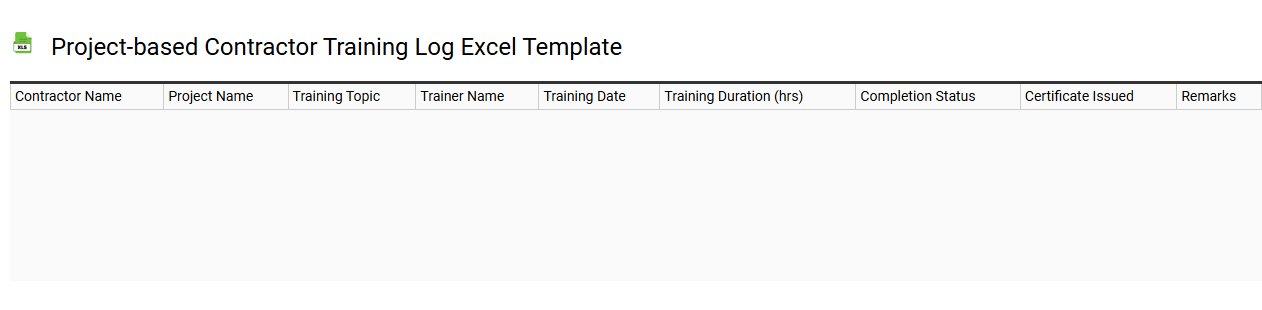 Project-based contractor training log Excel template