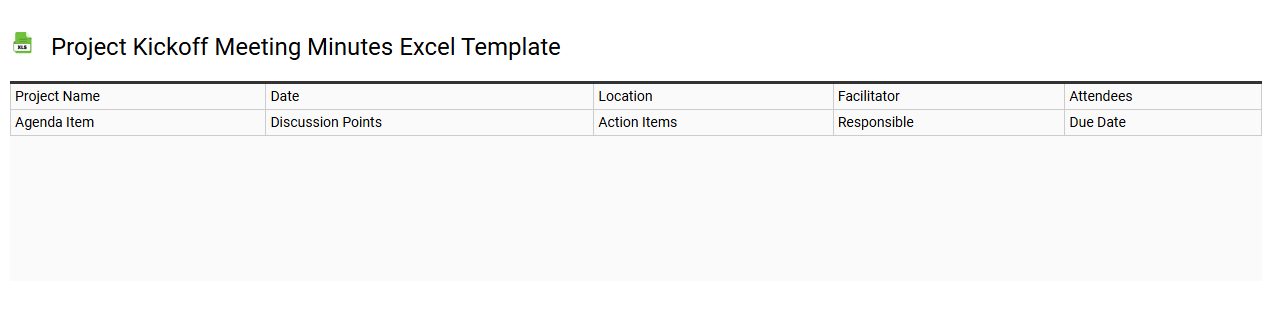 Project kickoff meeting minutes Excel template