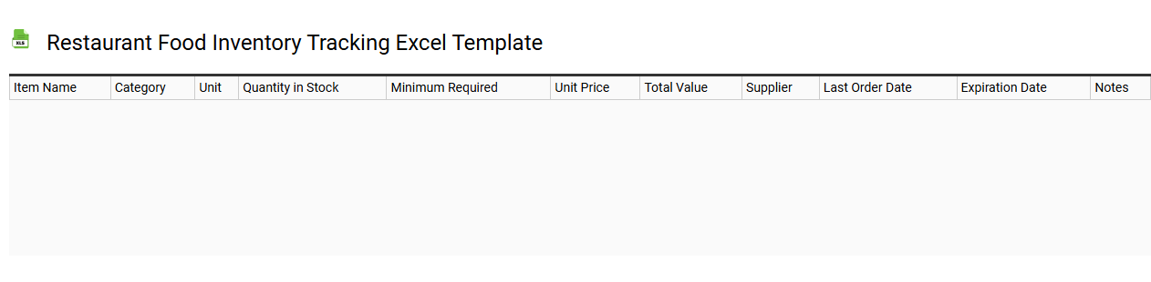 Restaurant food inventory tracking Excel template