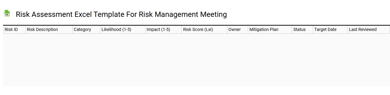 Risk assessment Excel template for risk management meeting