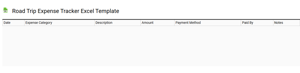 Road trip expense tracker Excel template