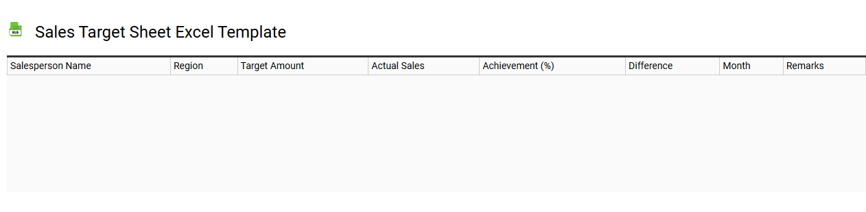 Sales target sheet Excel template