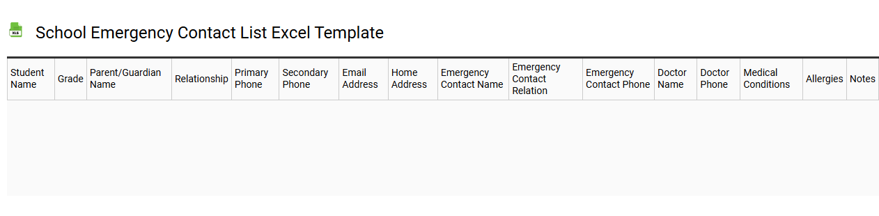 School emergency contact list Excel template