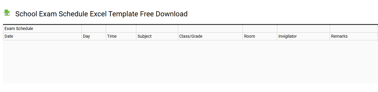 School exam schedule Excel template free download