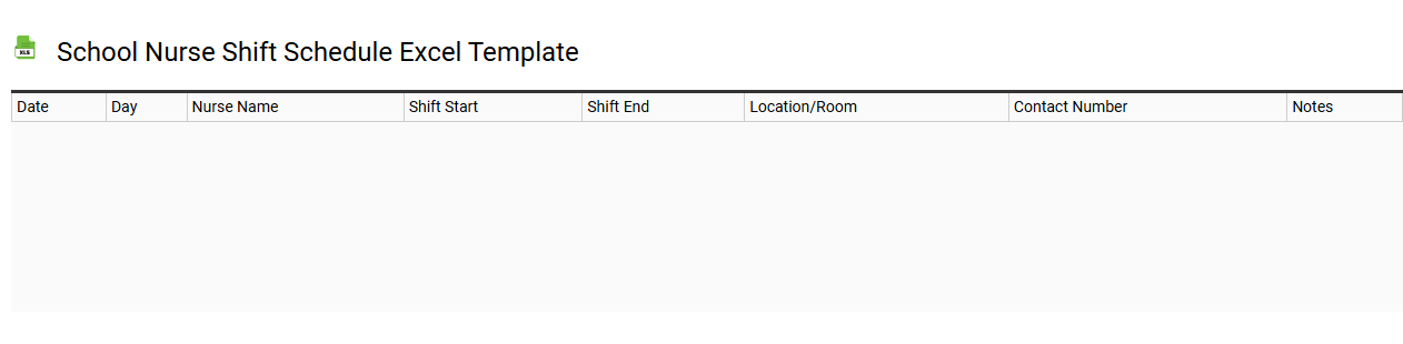 School nurse shift schedule Excel template