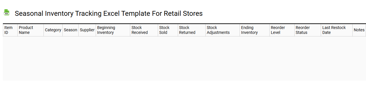 Seasonal inventory tracking Excel template for retail stores