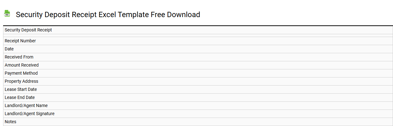 Security deposit receipt Excel template free download