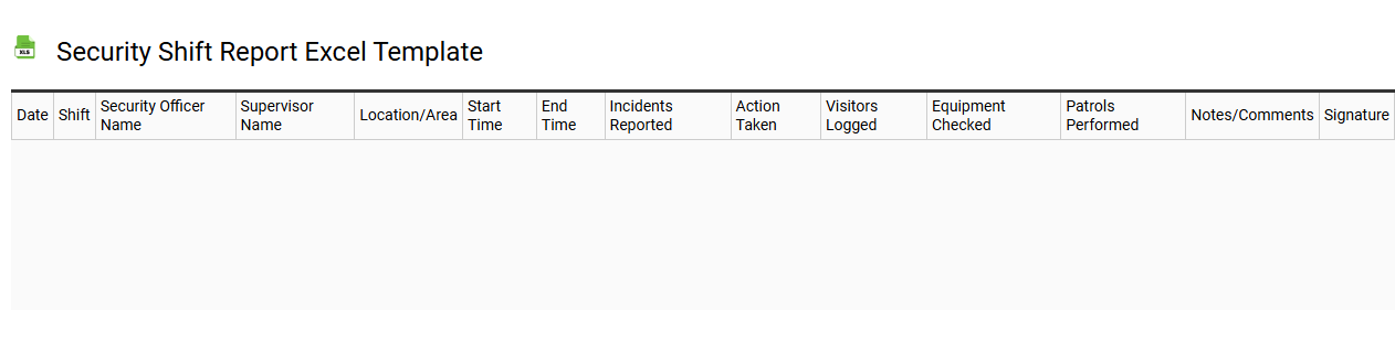 Security shift report Excel template