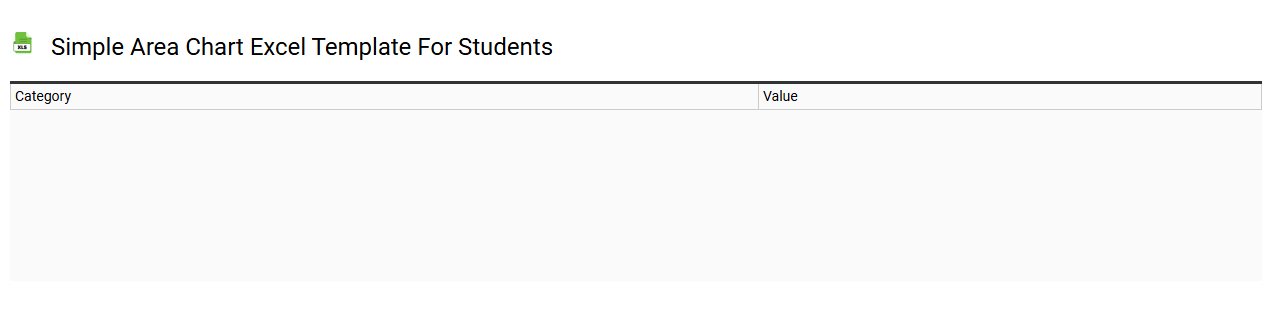 Simple area chart Excel template for students