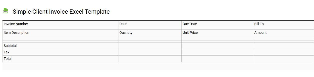 Simple client invoice Excel template