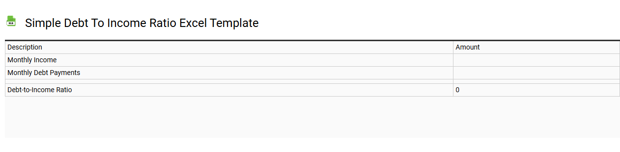 Simple debt to income ratio Excel template