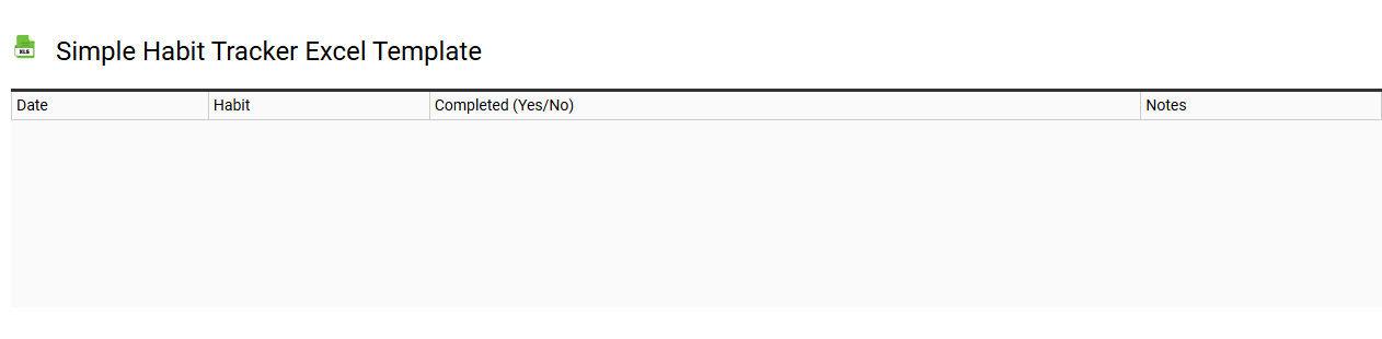 Simple habit tracker Excel template