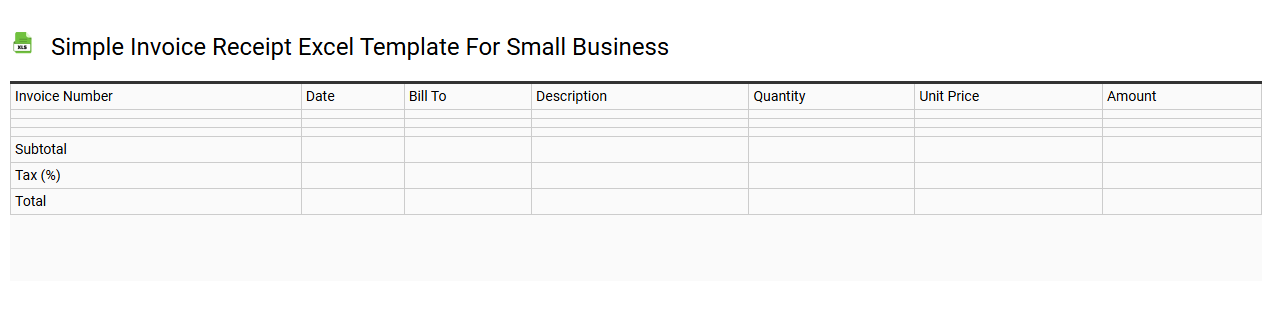 Simple invoice receipt Excel template for small business
