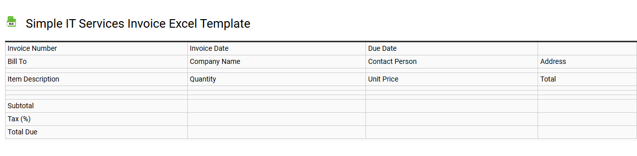 Simple IT services invoice Excel template