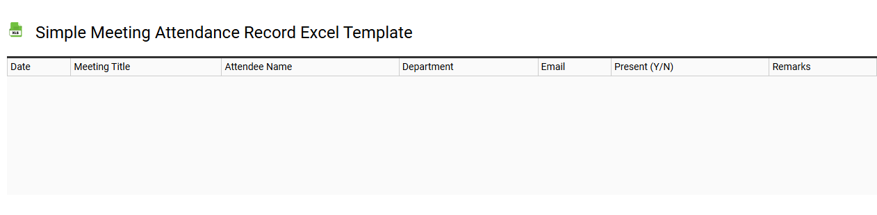 Simple meeting attendance record Excel template