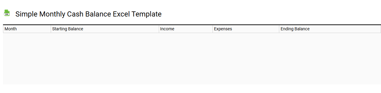 Simple monthly cash balance Excel template