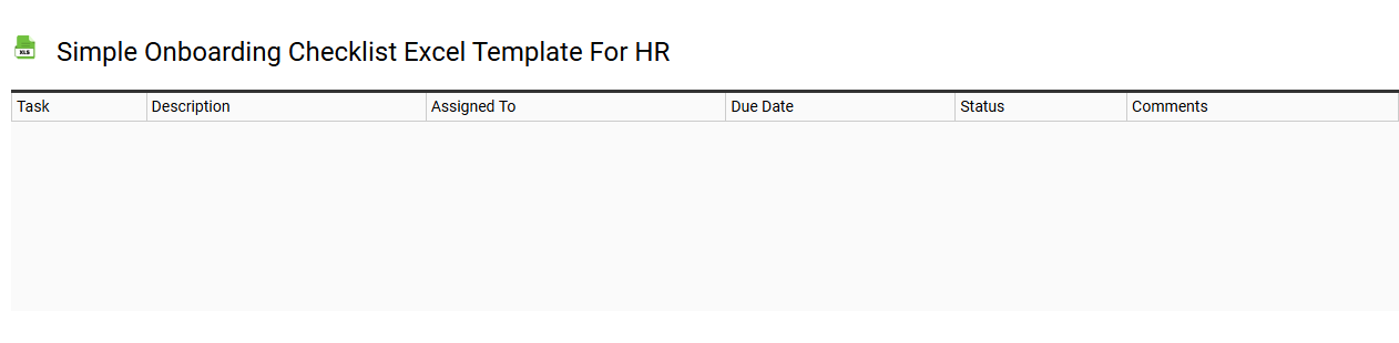 Simple onboarding checklist Excel template for HR