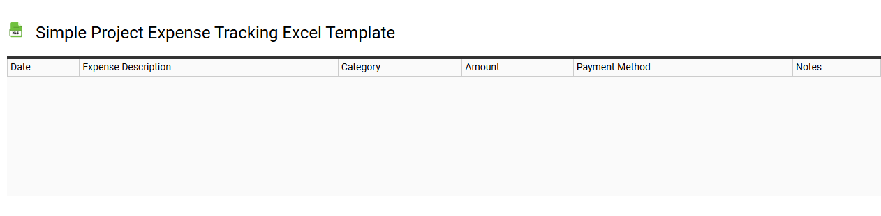 Simple project expense tracking Excel template