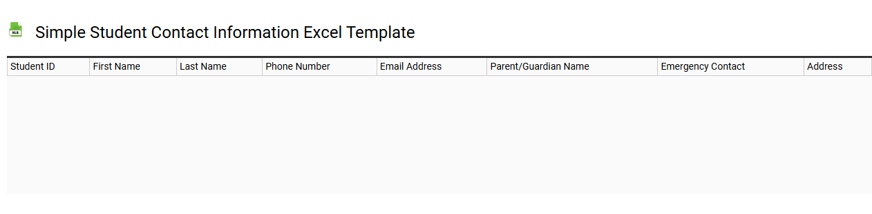 Simple student contact information Excel template