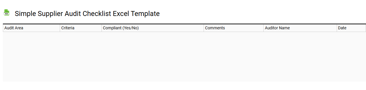 Simple supplier audit checklist Excel template