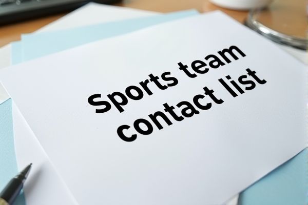 Sports Team Contact List Excel Template for Easy Team Management