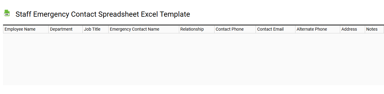 Staff emergency contact spreadsheet Excel template