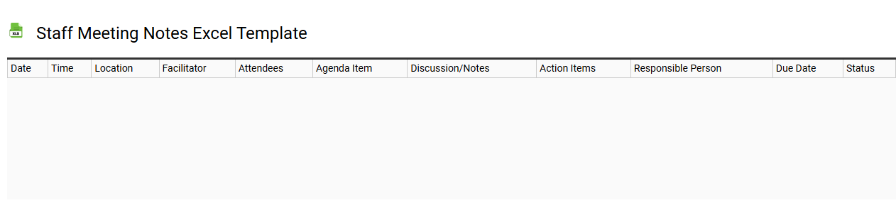 Staff meeting notes Excel template
