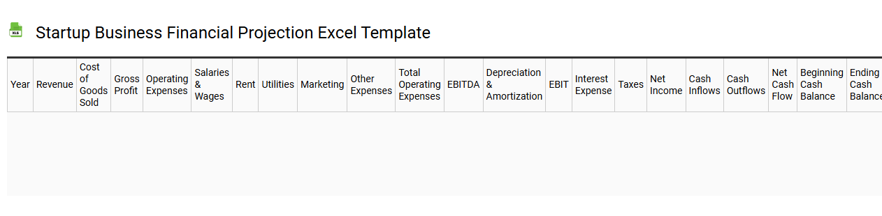 Startup business financial projection Excel template