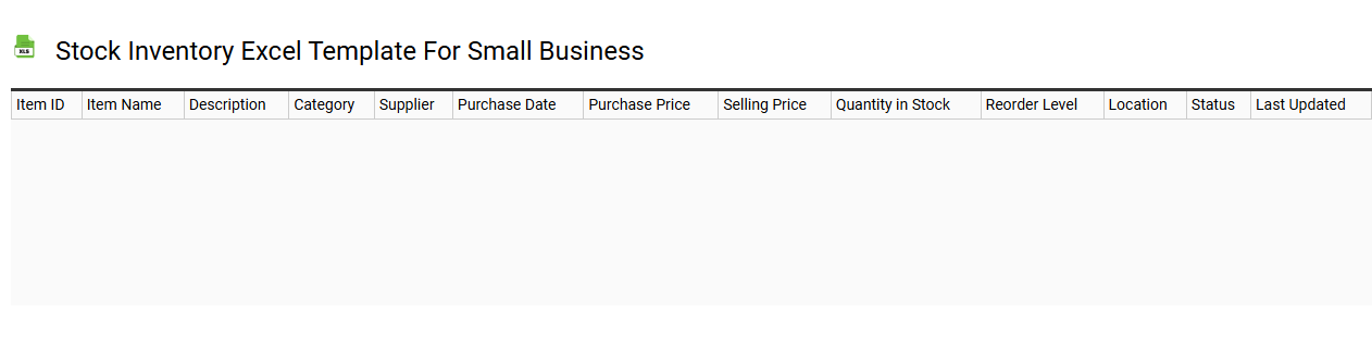 Stock inventory Excel template for small business
