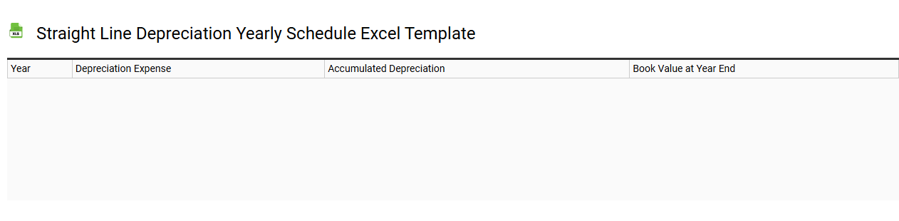 Straight line depreciation yearly schedule Excel template