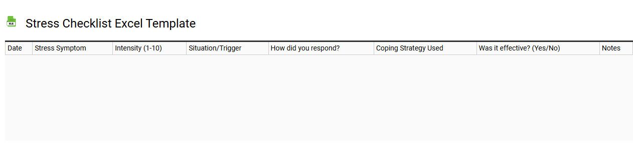 Stress checklist Excel template