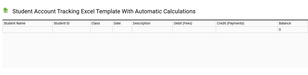 Student account tracking Excel template with automatic calculations