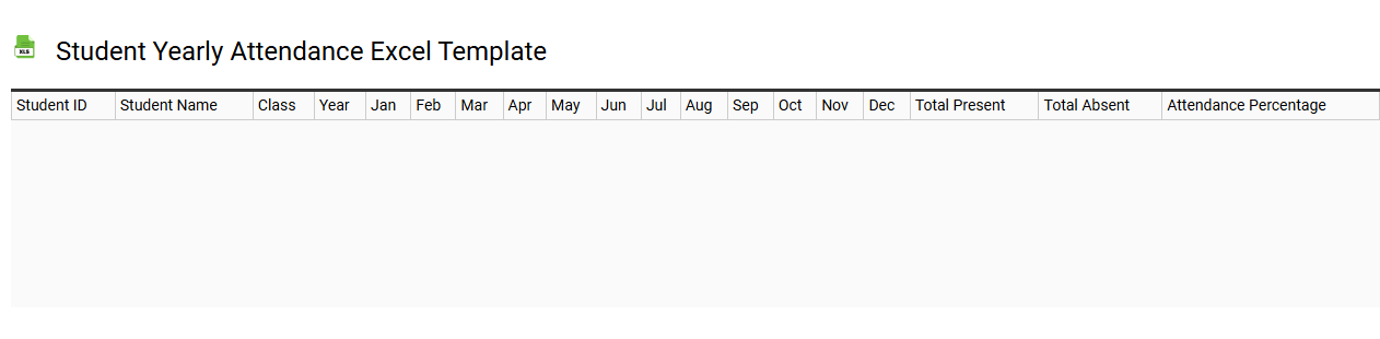 Student yearly attendance Excel template