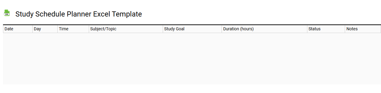 Study schedule planner Excel template