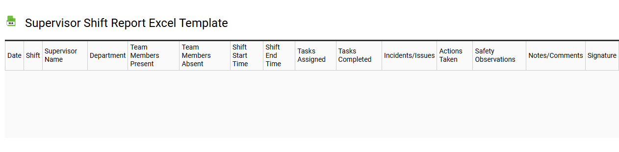 Supervisor shift report Excel template